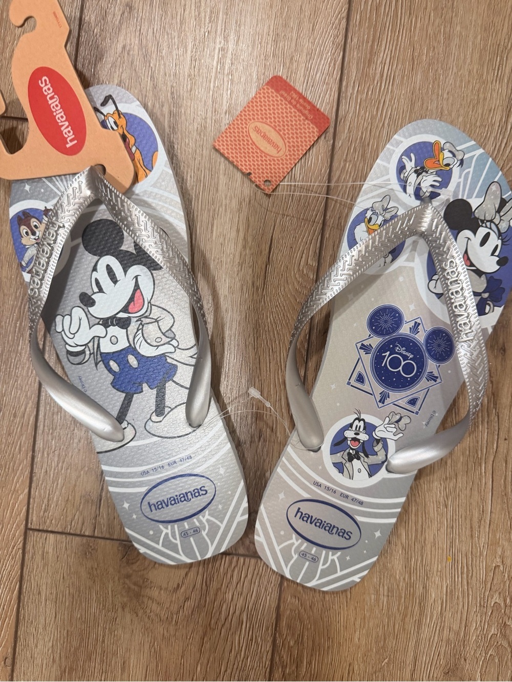 Havaianas Kids Silver & Blue Mickey Mouse 100th Anniversary Flip Flops